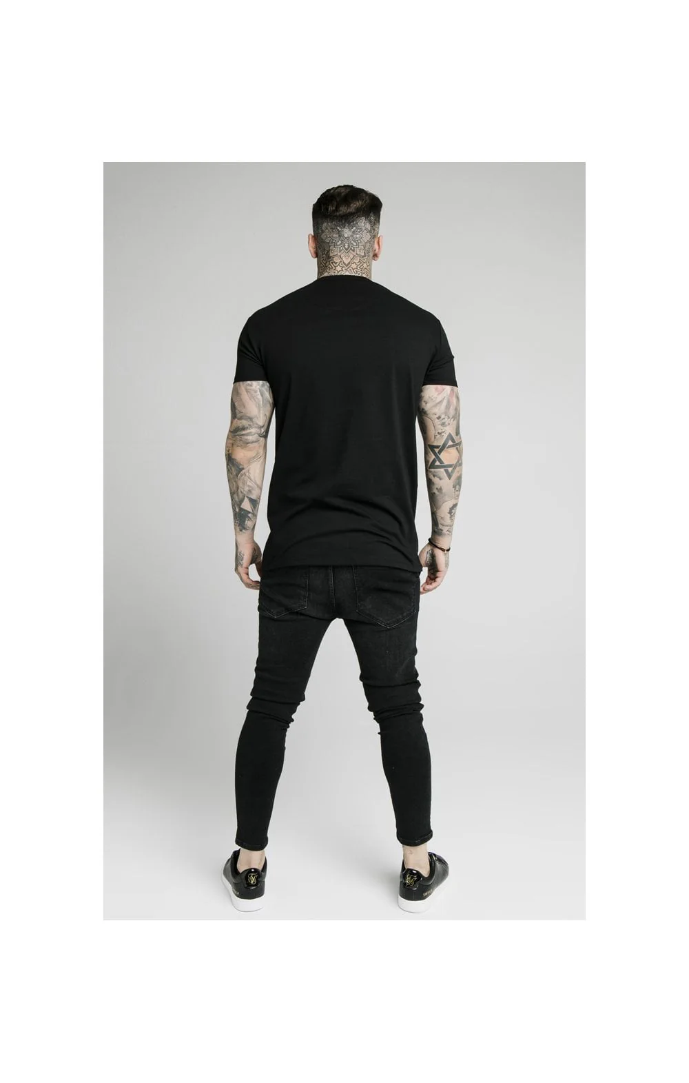 SikSilk S/S Prestige Pique Box Tee - Black - Image 5