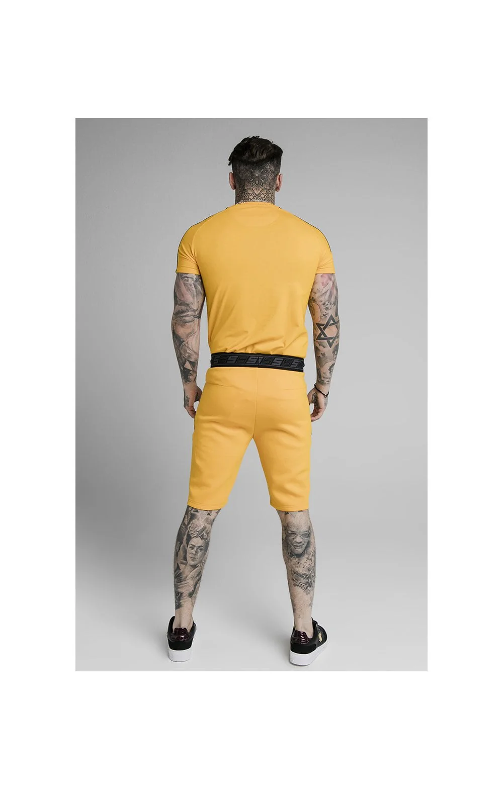 SikSilk S/S Raglan Exhibit Gym Tee - Yellow - Image 4