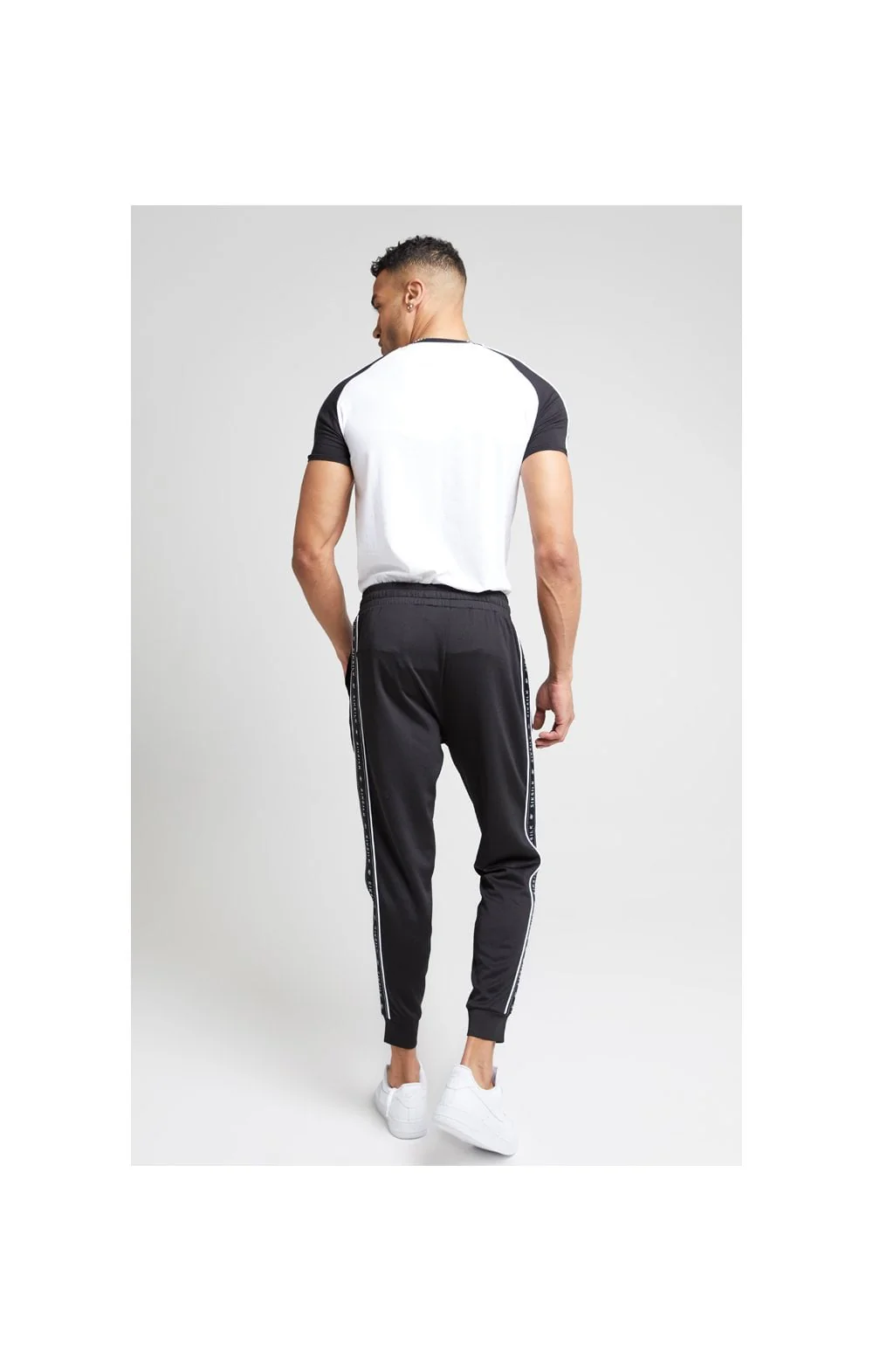 SikSilk S/S Raglan Straight Hem Tape Gym Tee - White - Image 6