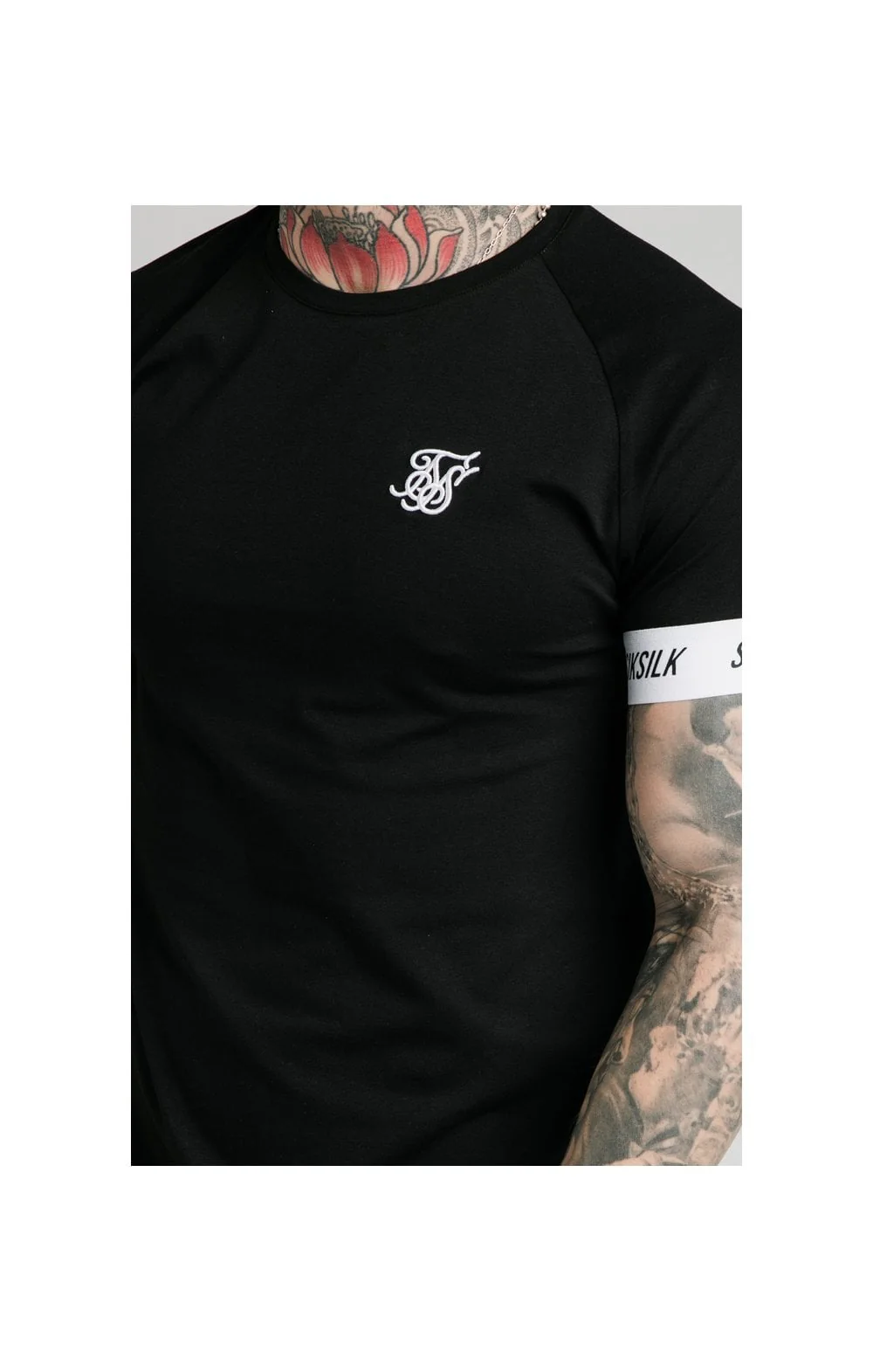 SikSilk S/S Raglan Tech Tee - Black - Image 2