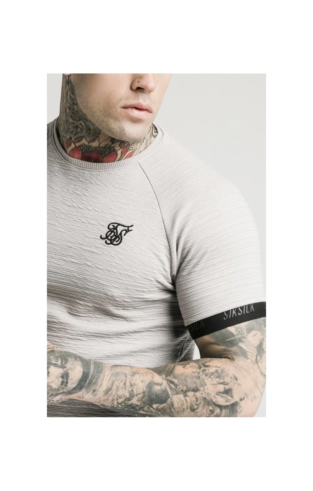 SikSilk S/S Raglan Tech Tee – Grey