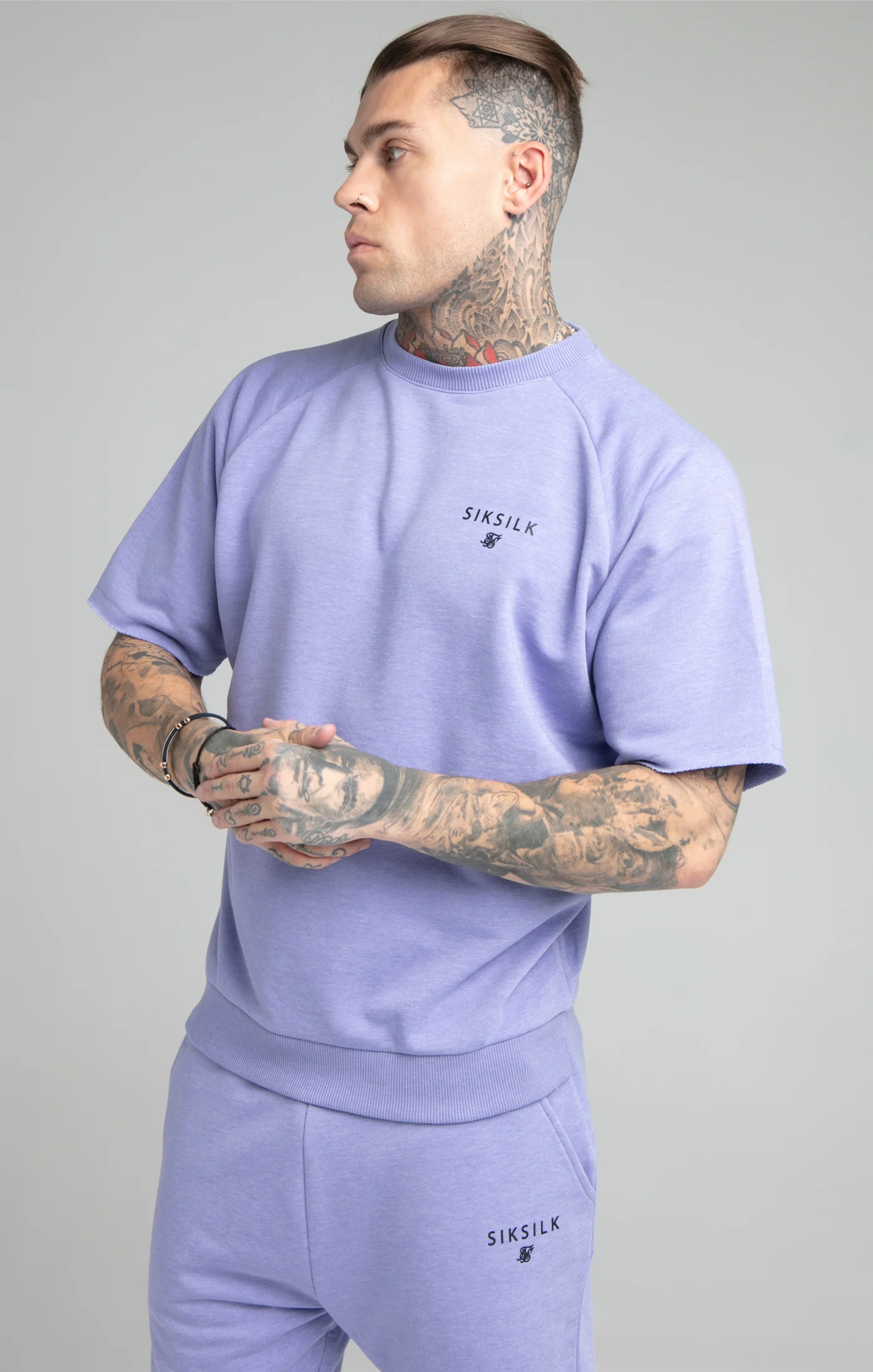 Purple Marl Relaxed Crew Sweatshirt
