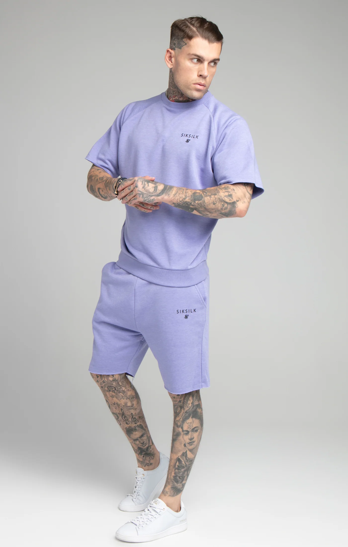 Purple Marl Relaxed Crew Sweatshirt - Image 4