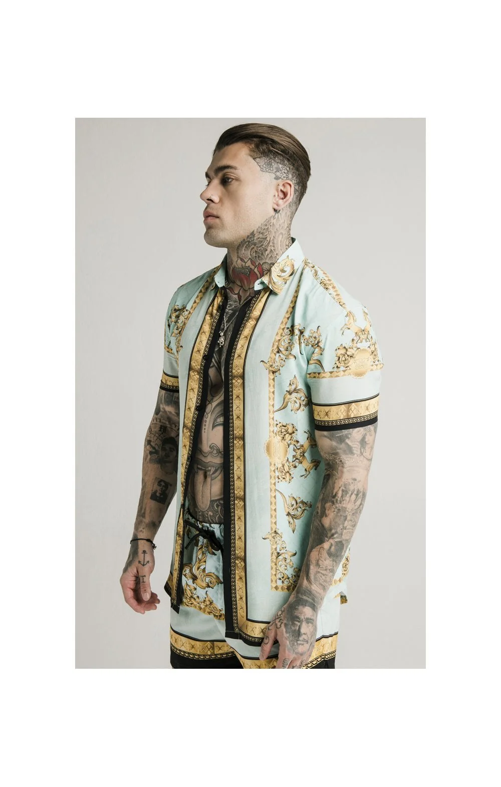 SikSilk S/S Resort Shirt - Lord Light Blue - Image 5