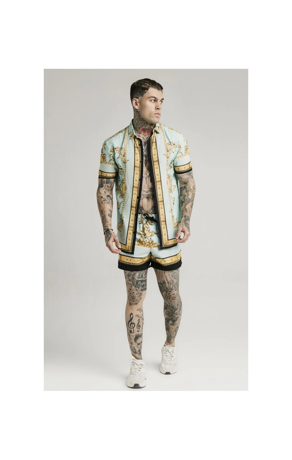 SikSilk S/S Resort Shirt - Lord Light Blue - Image 8