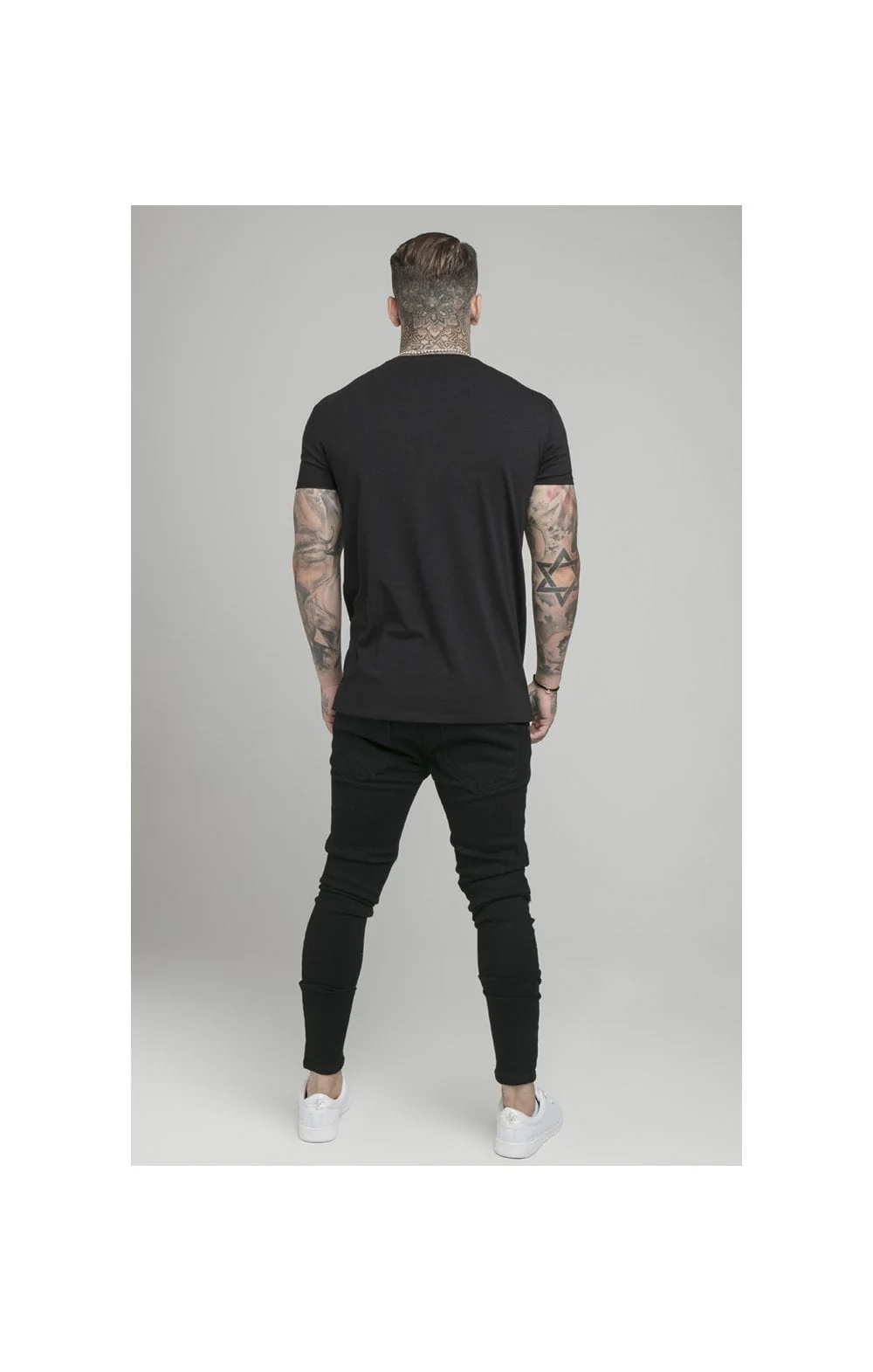 Black Rhinestone Muscle Fit T-Shirt - Image 5