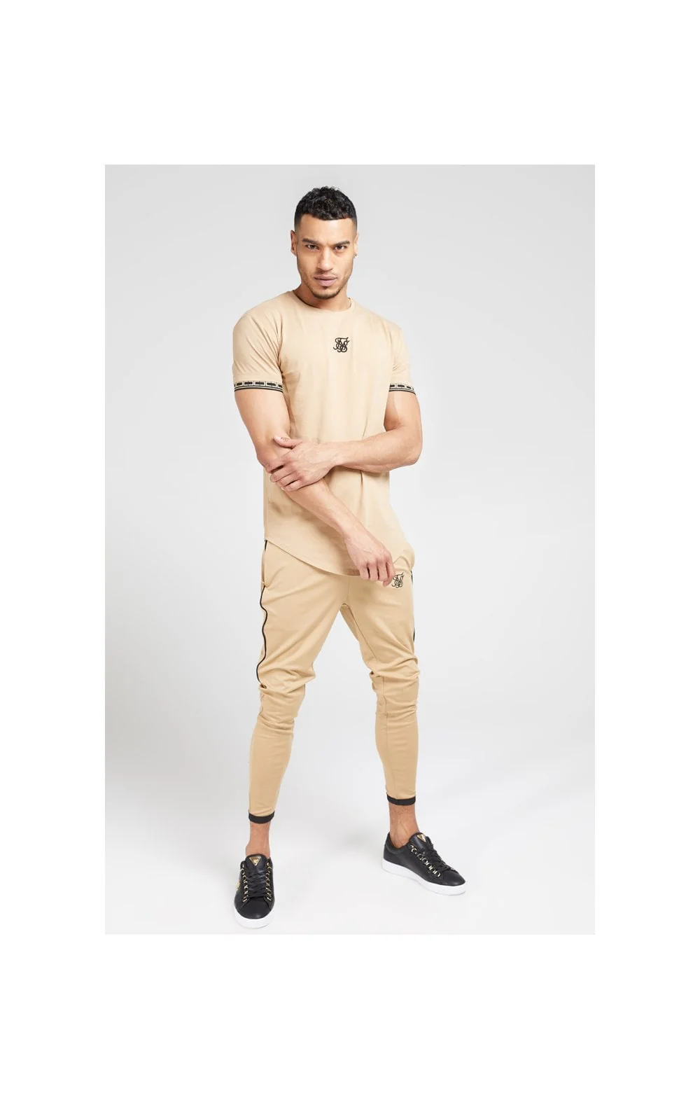 SikSilk S/S Scope Gym Tee – Beige - Image 2