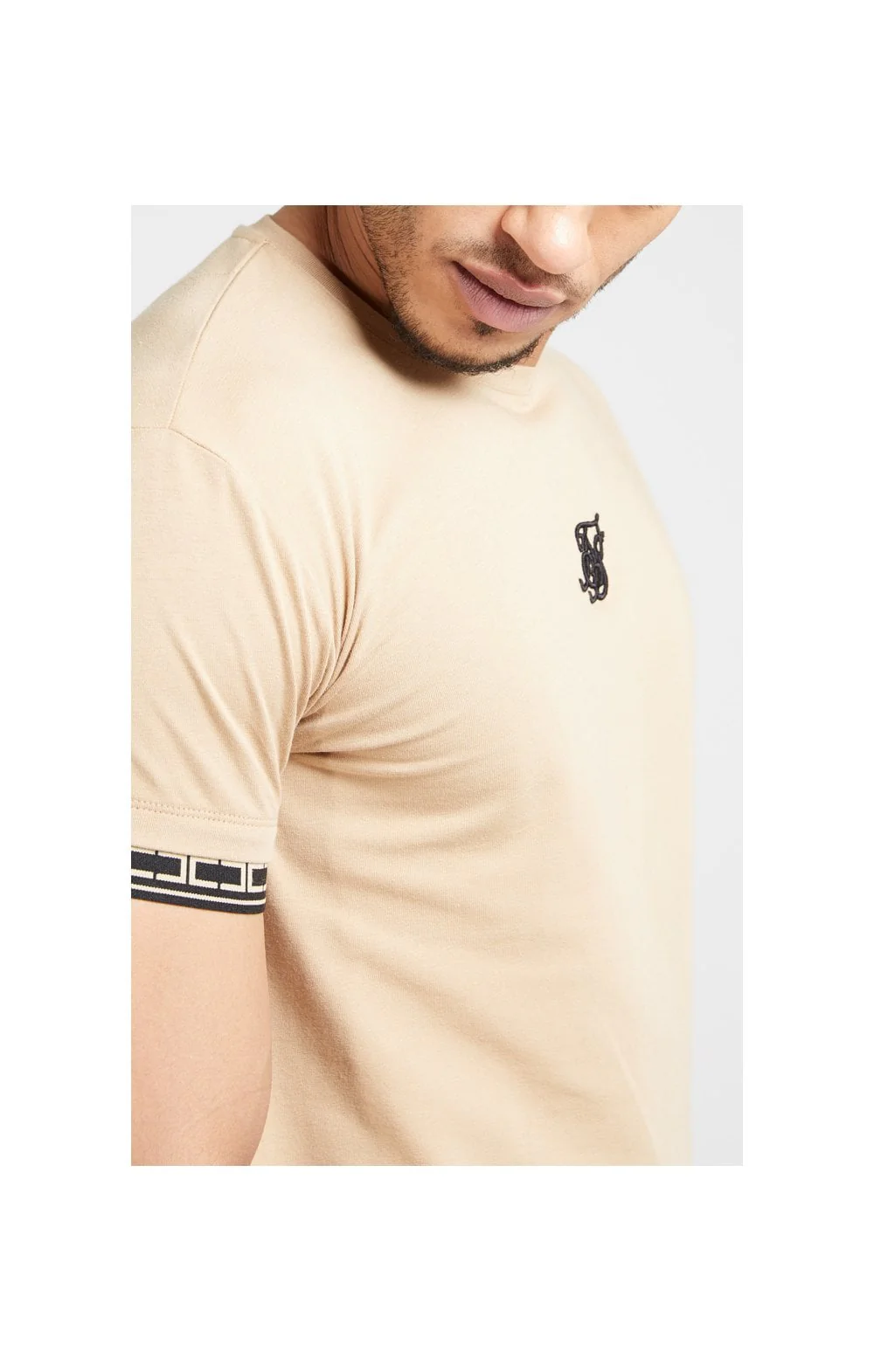 SikSilk S/S Scope Gym Tee – Beige - Image 7