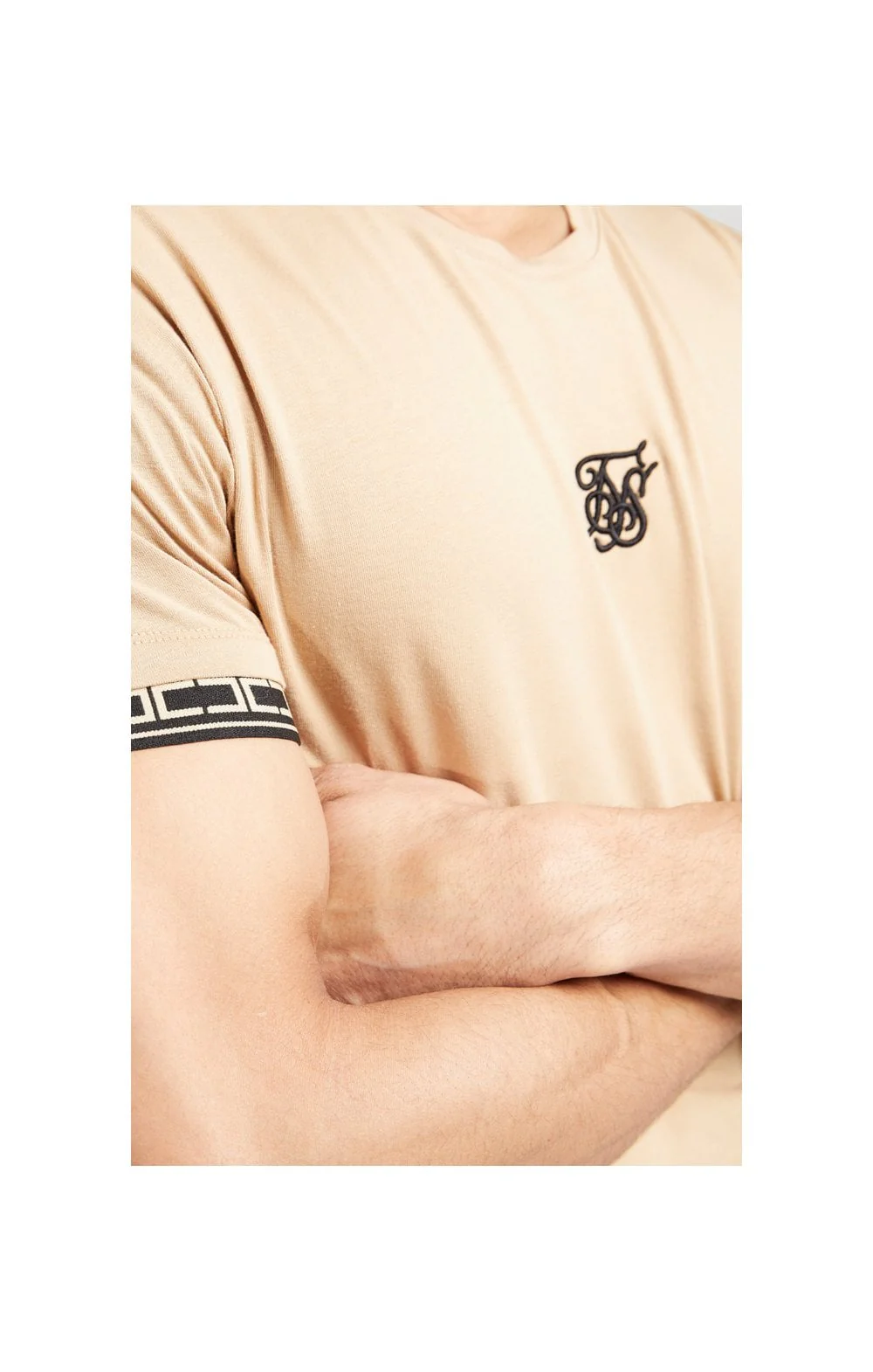 SikSilk S/S Scope Gym Tee – Beige - Image 8