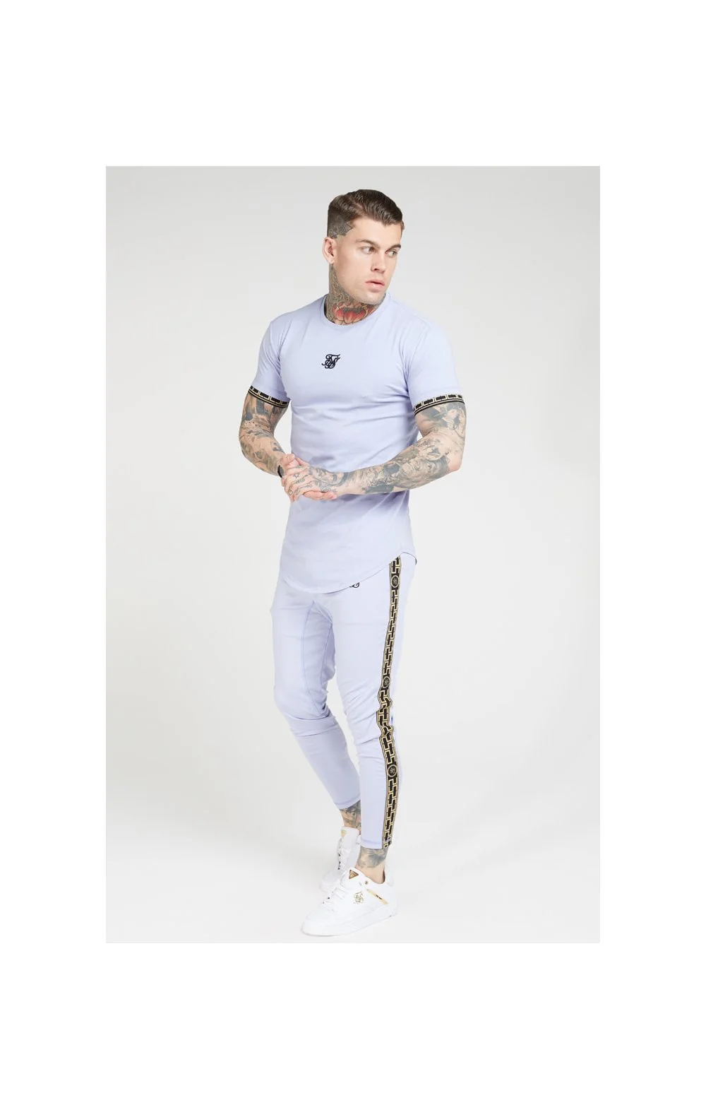 SikSilk S/S Scope Gym Tee – Dusky Sky - Image 3