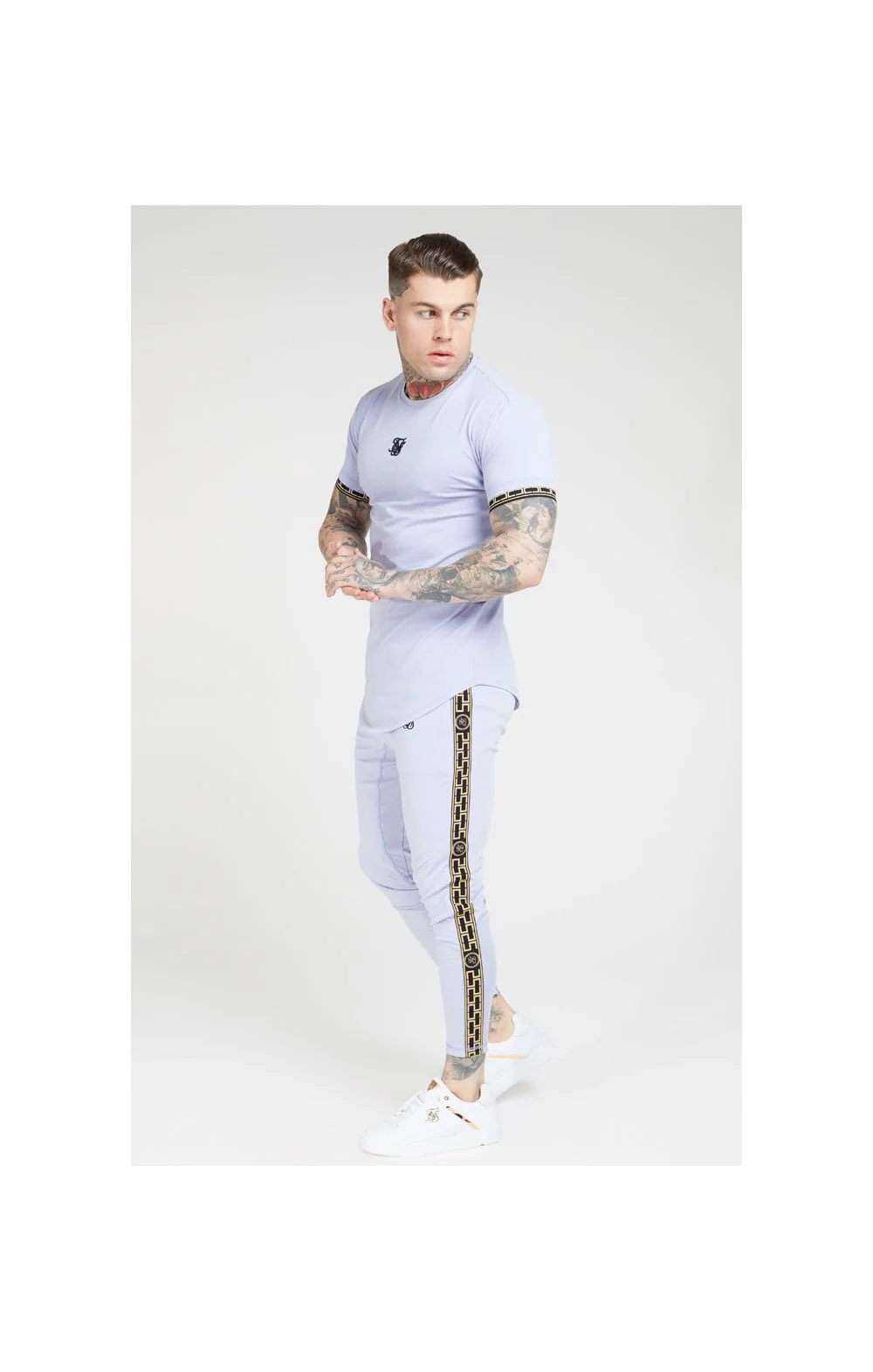 SikSilk S/S Scope Gym Tee – Dusky Sky - Image 4