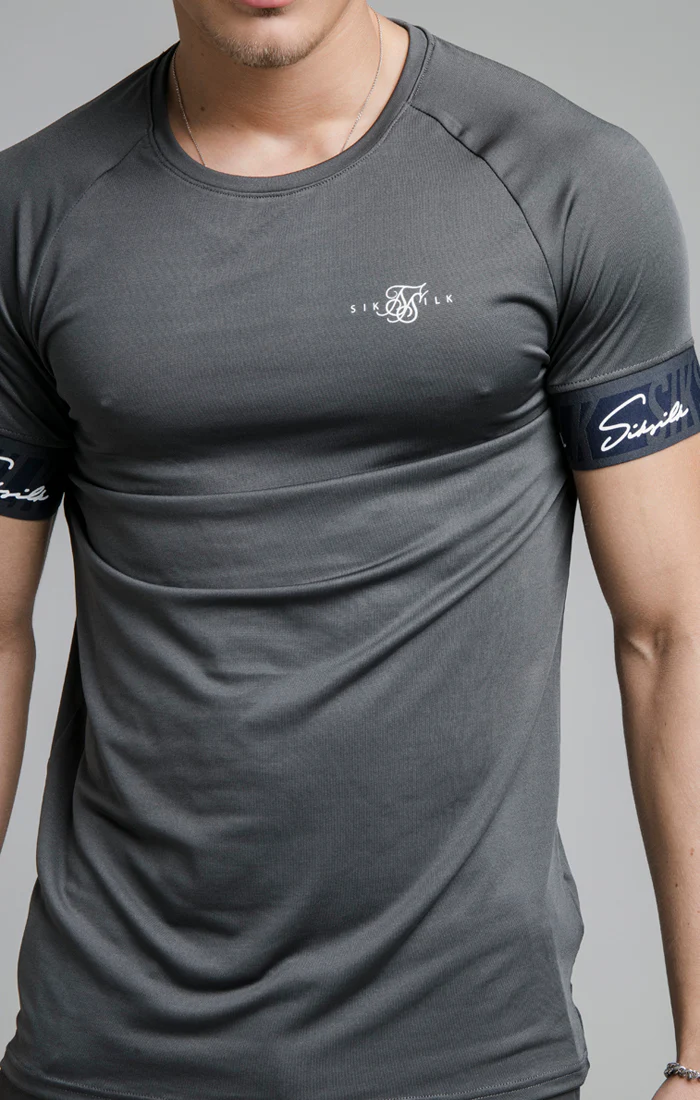 Grey Elastic Cuff T-Shirt - Image 2