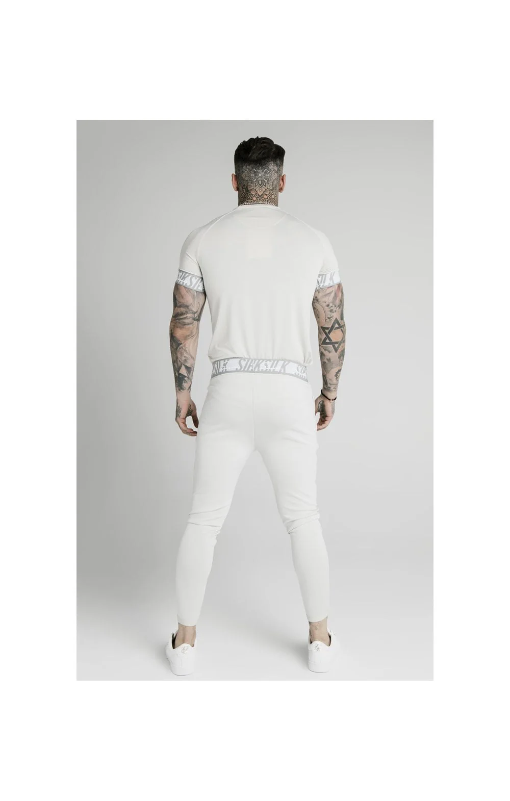 SikSilk S/S Scope Tape Tech Tee – Ice Grey - Image 7