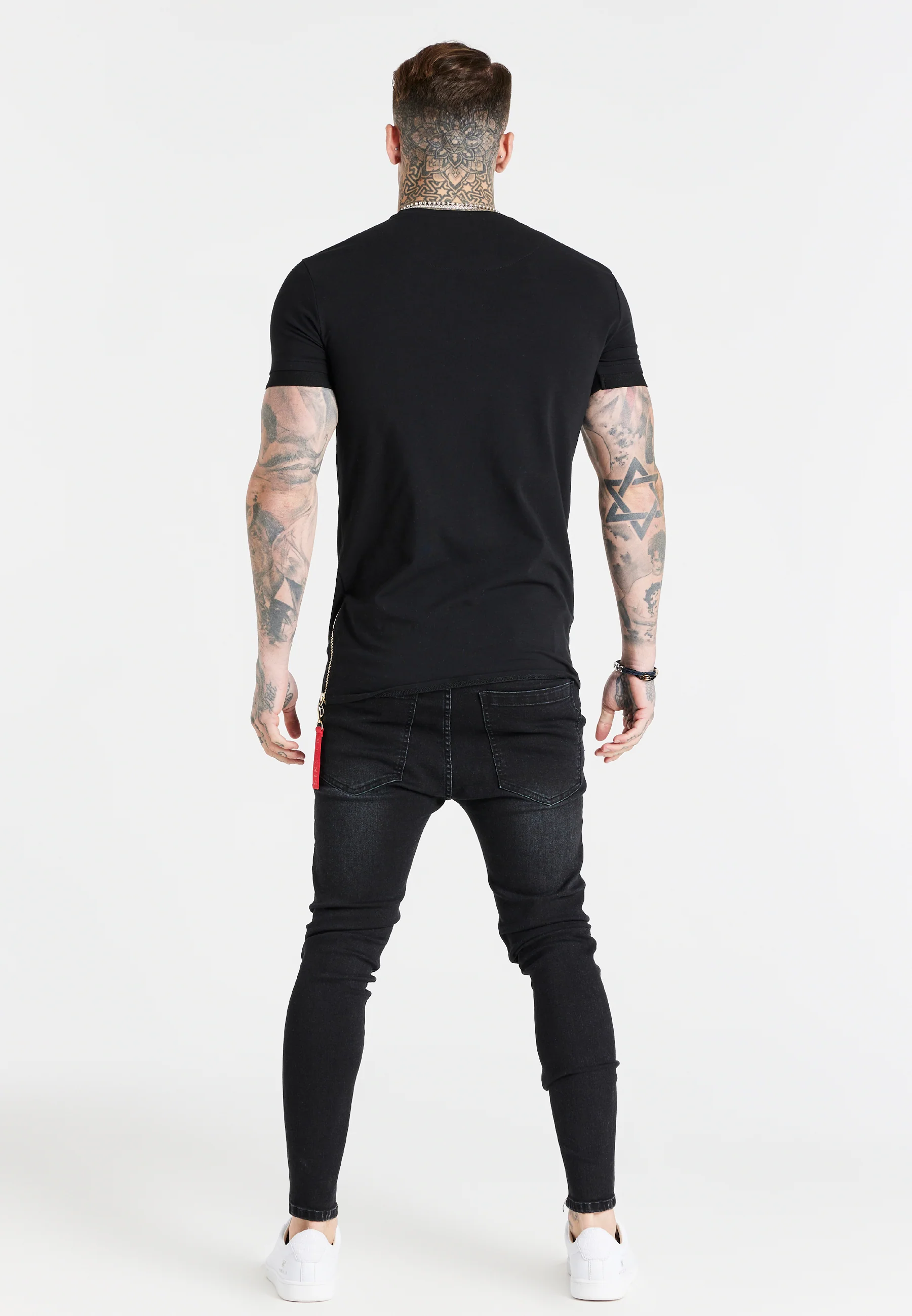 SikSilk S/S Signature Flight Tee - Black & Gold - Image 6