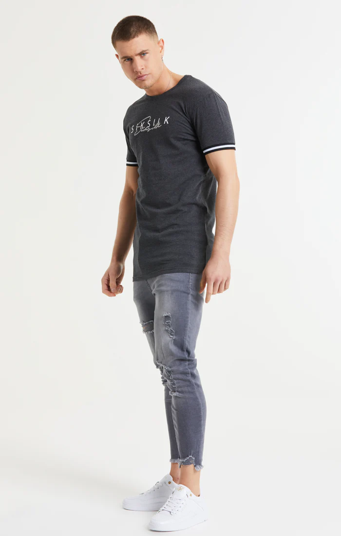 SikSilk S/S Signature Tee - Grey - Image 3