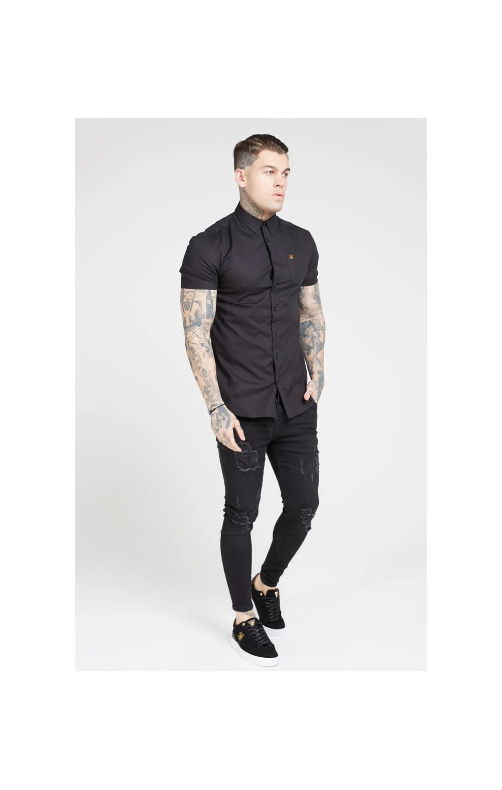 SikSilk S/S Smart Shirt - Black - Image 4