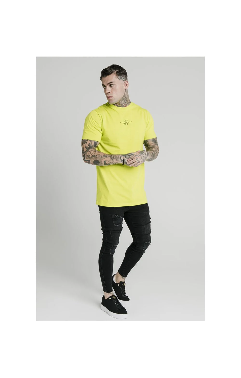 SikSilk S/S Square Hem Tee – Lime - Image 4