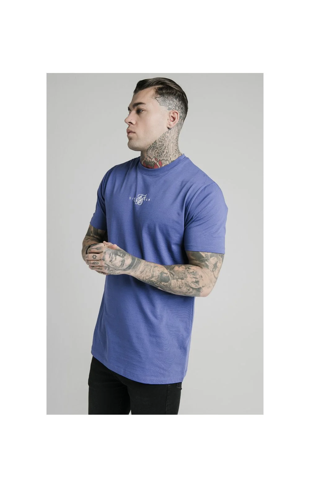 SikSilk S/S Square Hem Tee – Blue