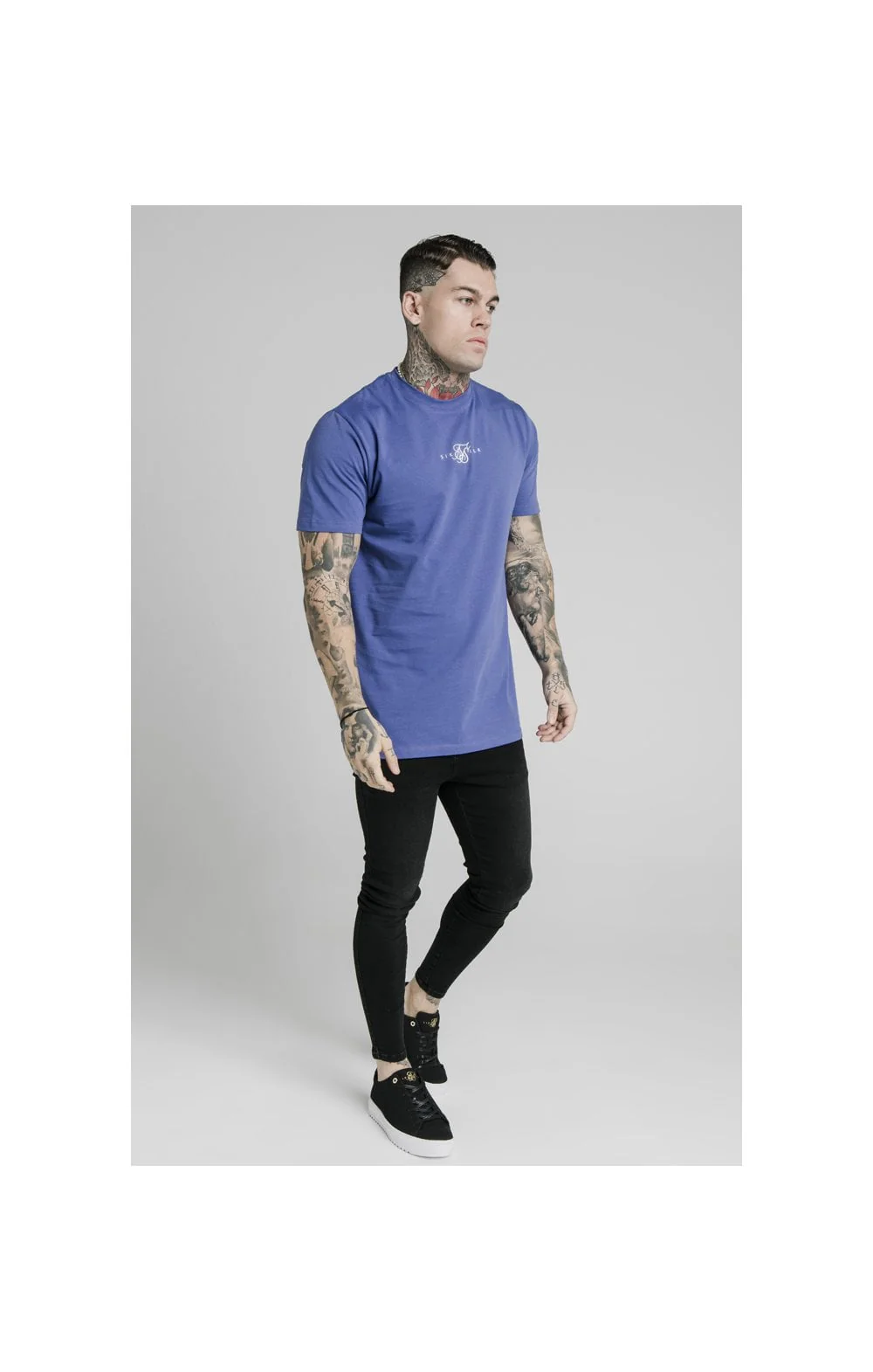 SikSilk S/S Square Hem Tee – Blue - Image 3