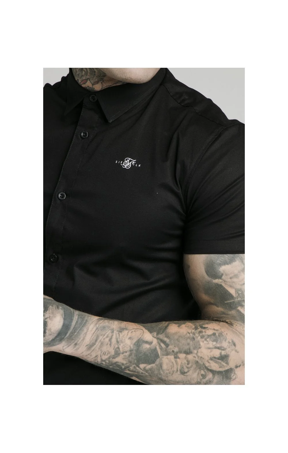 SikSilk S/S Standard Collar Shirt - Black - Image 5