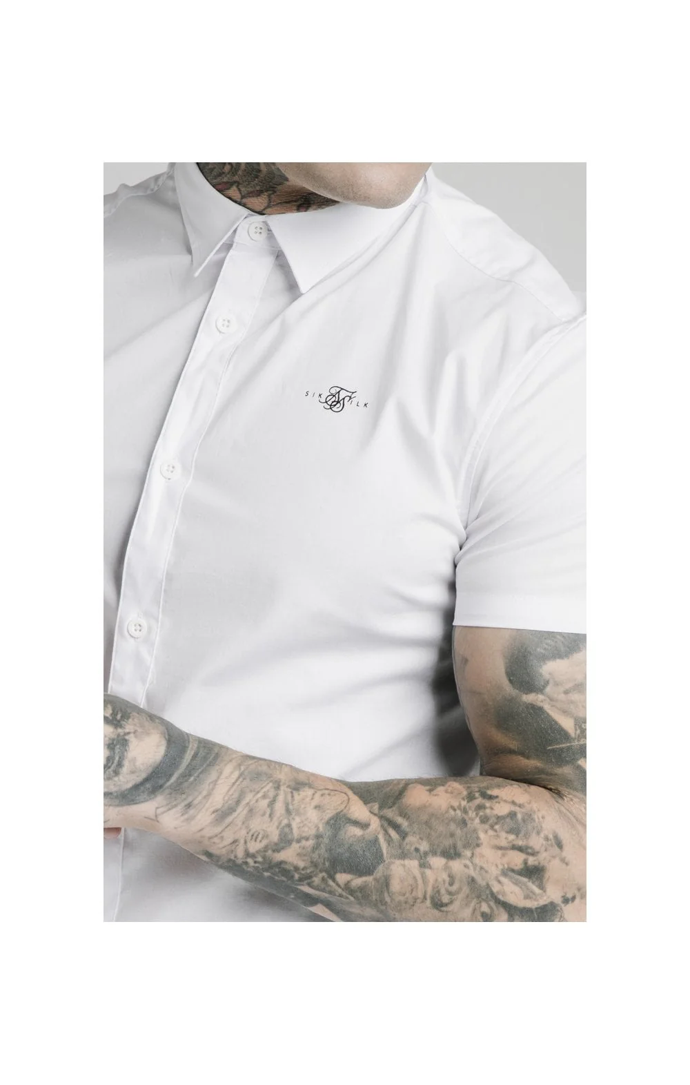 SikSilk S/S Standard Collar Shirt - White