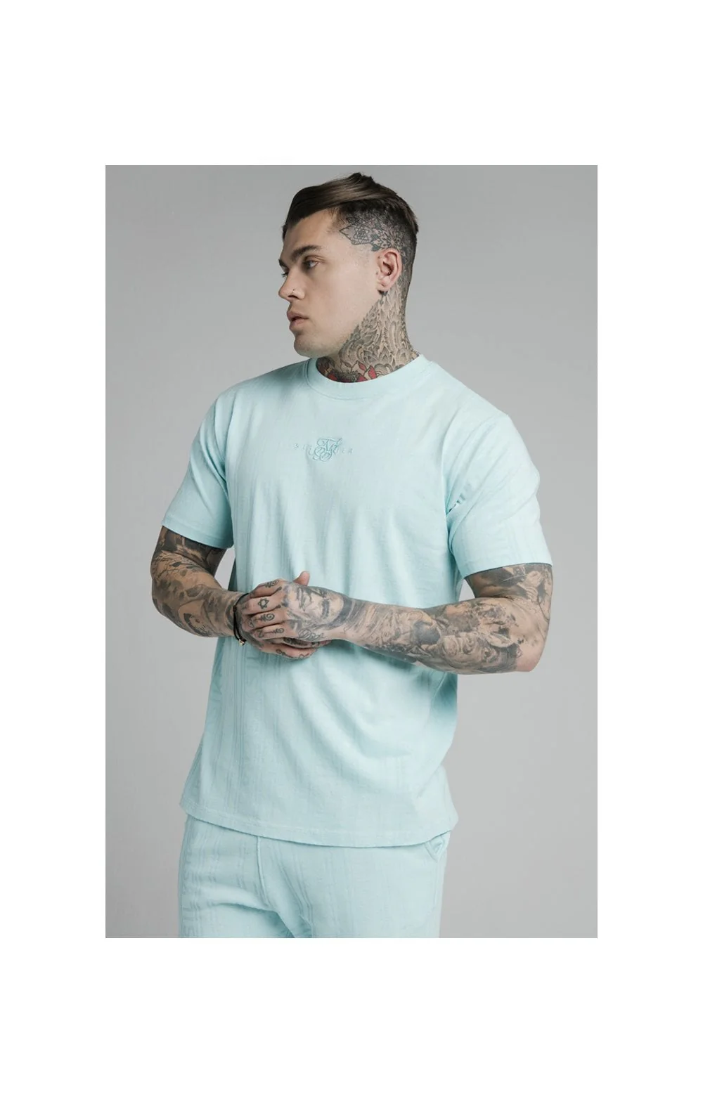 SikSilk S/S Standard Fit Tee - Blue - Image 2