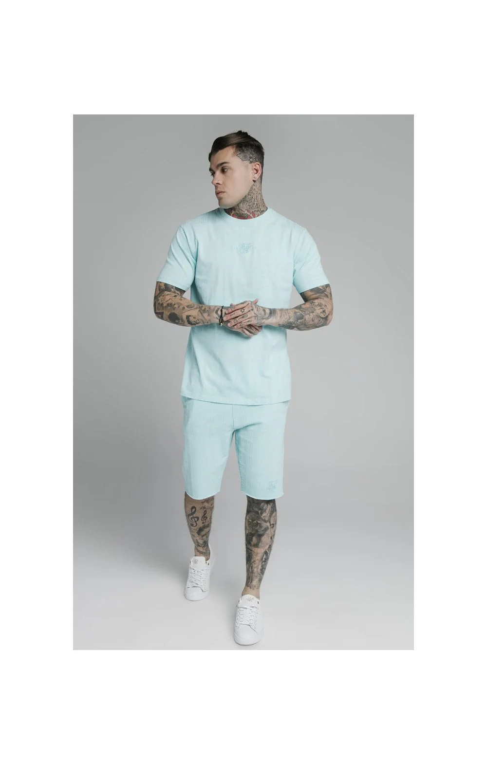 SikSilk S/S Standard Fit Tee - Blue - Image 5