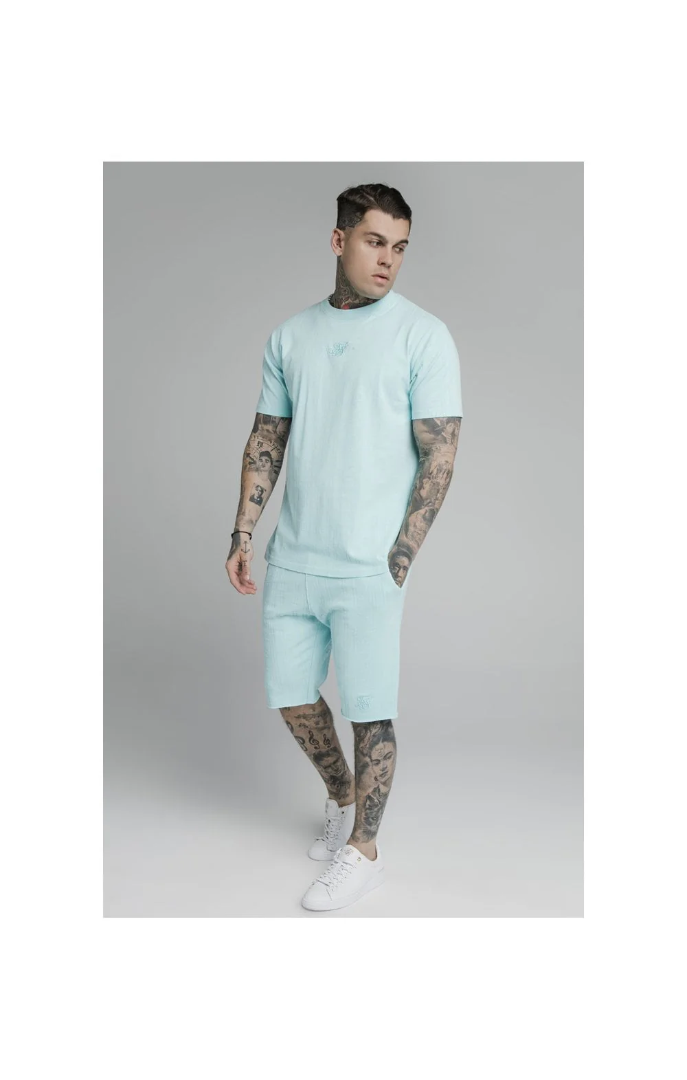 SikSilk S/S Standard Fit Tee - Blue - Image 6