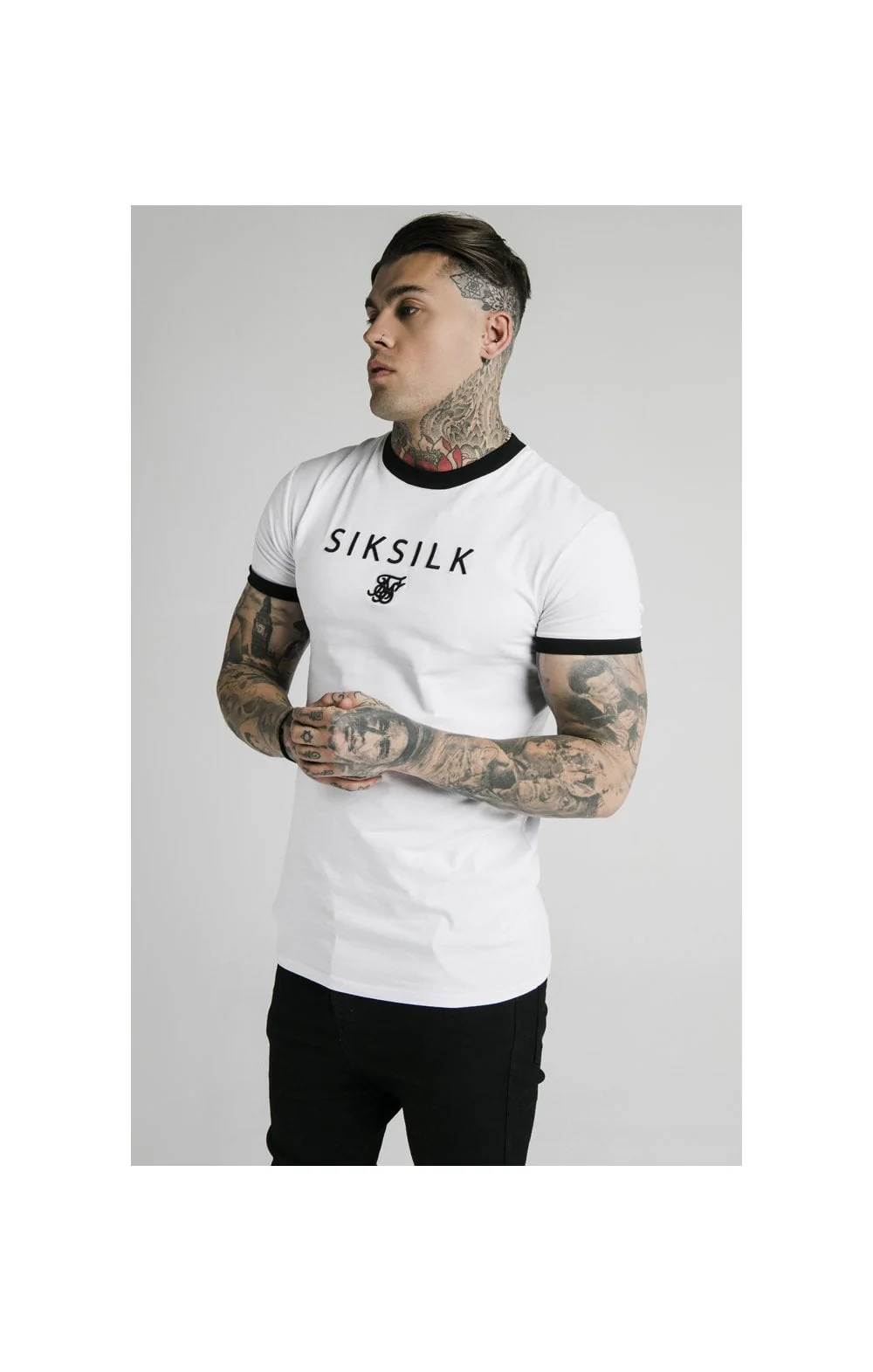 SikSilk S/S Straight Hem Gym Tee - White