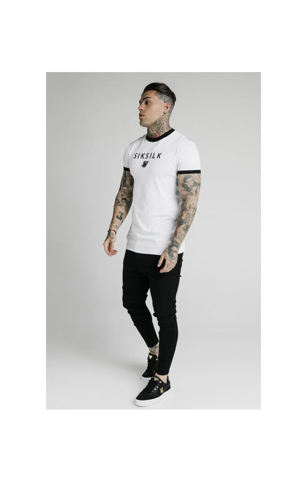 SikSilk S/S Straight Hem Gym Tee - White - Image 5