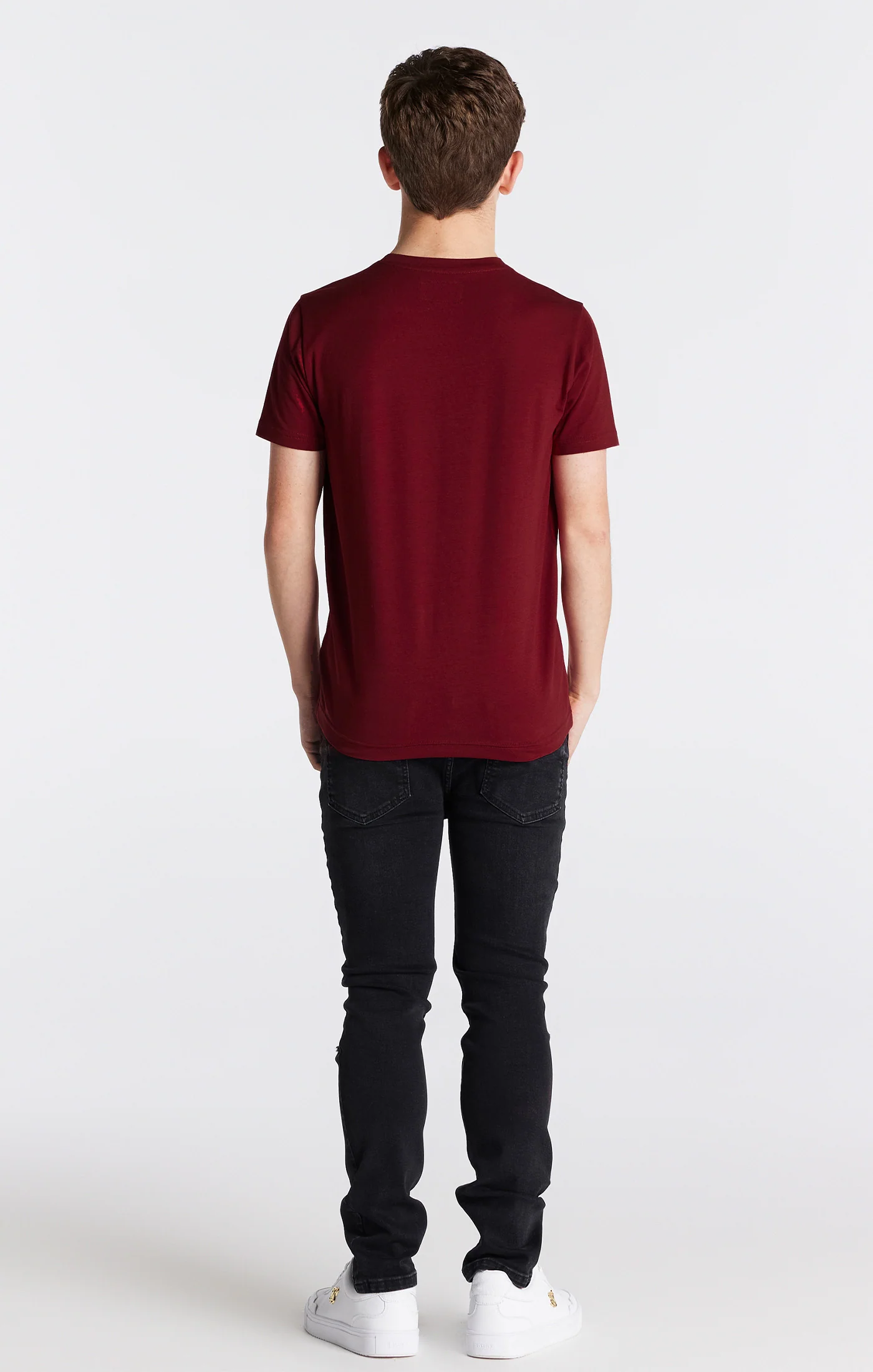 Boys Burgundy Essentials Short Sleeve T-Shirt - Image 5