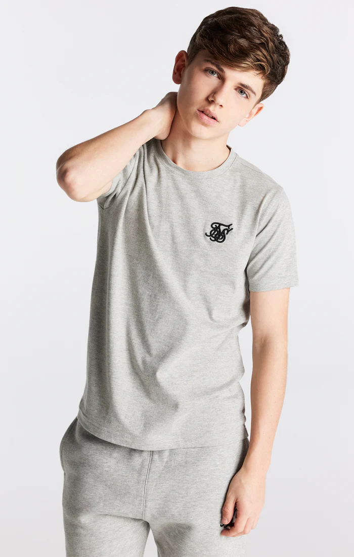 Boys Grey Marl Essentials Short Sleeve T-Shirt - Image 2