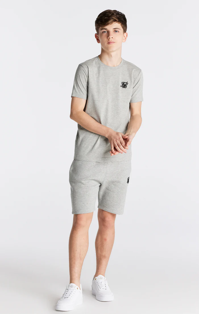 Boys Grey Marl Essentials Short Sleeve T-Shirt - Image 4