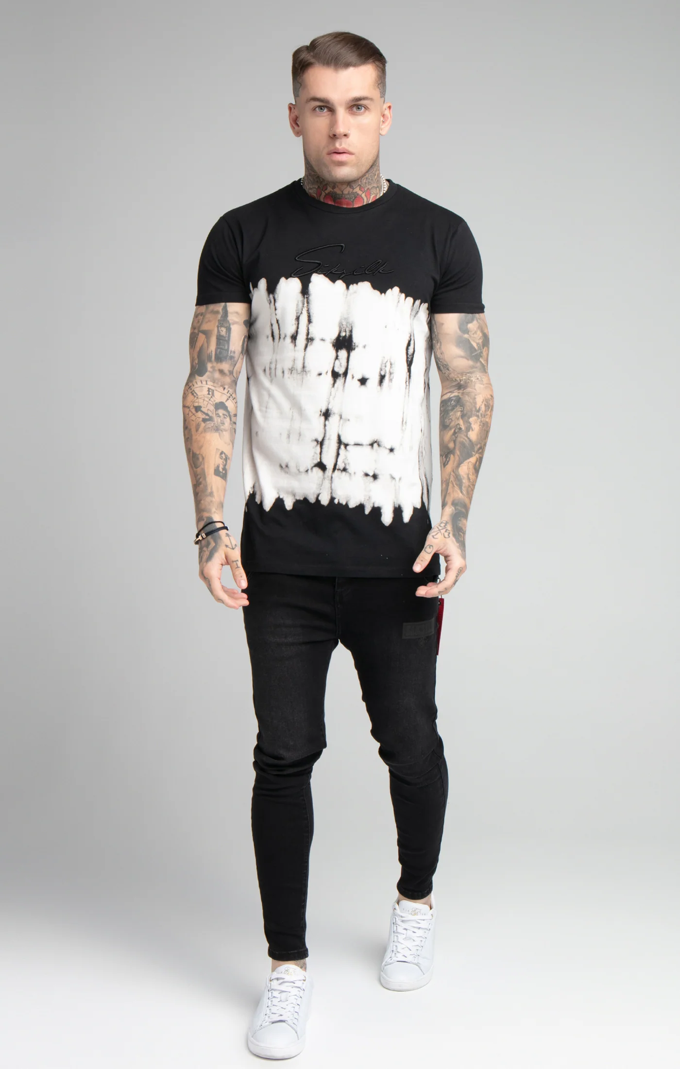 Black Tie Dye Flight Muscle Fit T-Shirt - Image 3