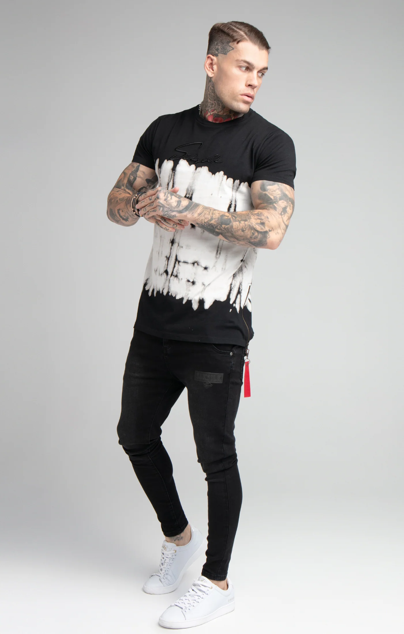 Black Tie Dye Flight Muscle Fit T-Shirt - Image 4