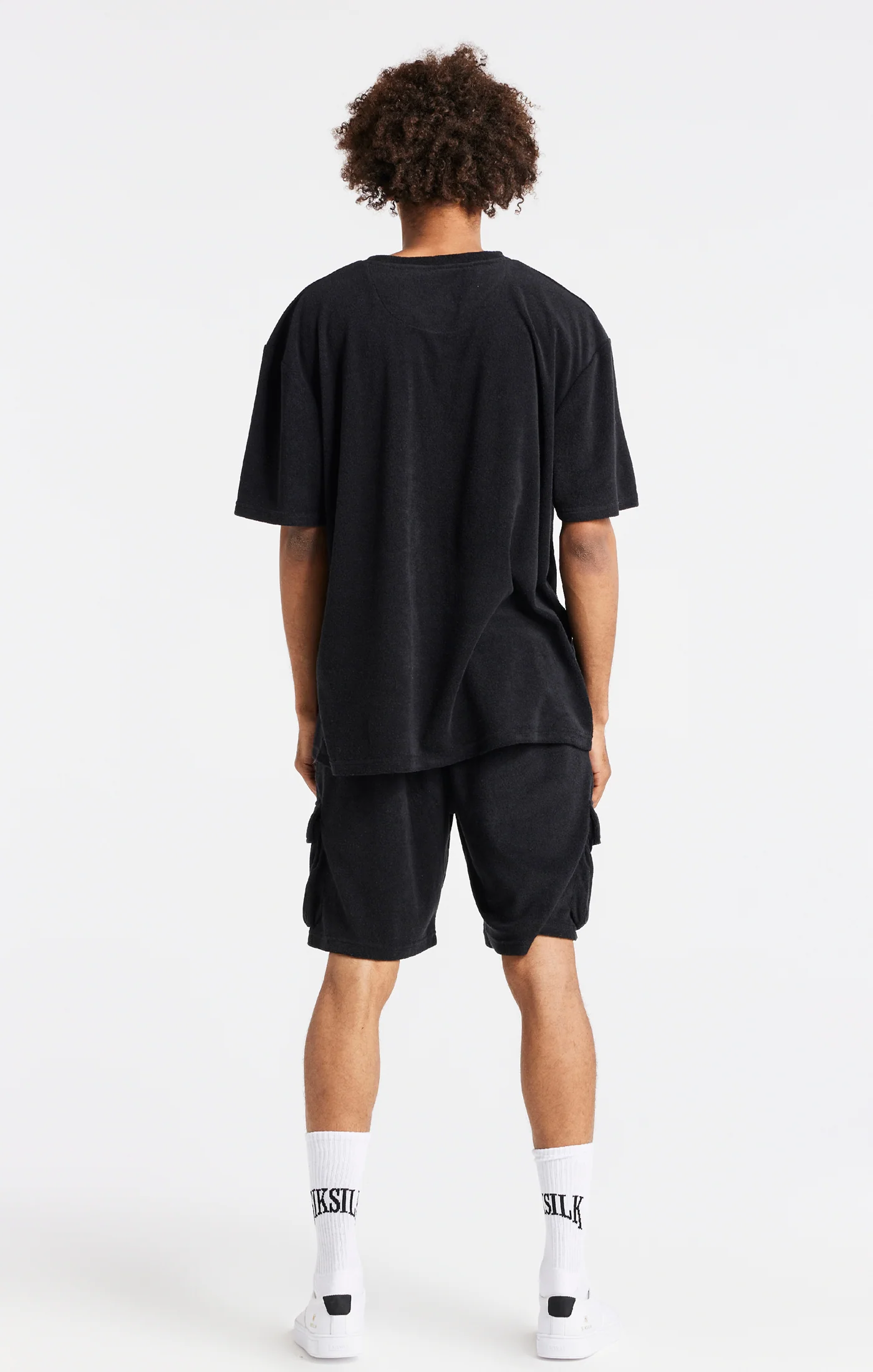 Black Towelling Oversized T-Shirt - Image 7