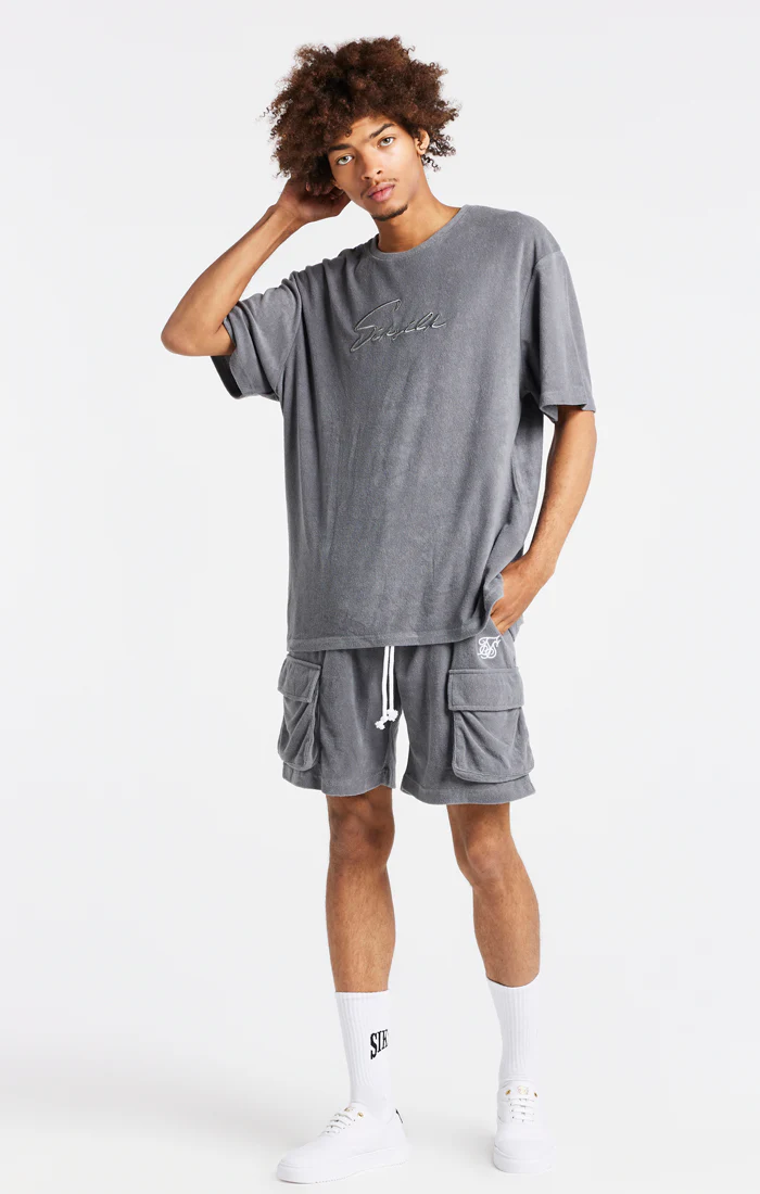 Grey Towelling Oversized T-Shirt - Image 2