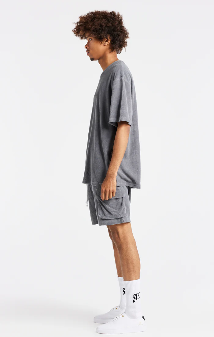 Grey Towelling Oversized T-Shirt - Image 4