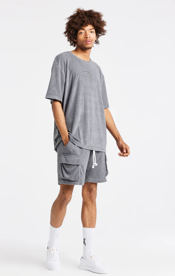 Grey Towelling Oversized T-Shirt - Image 5