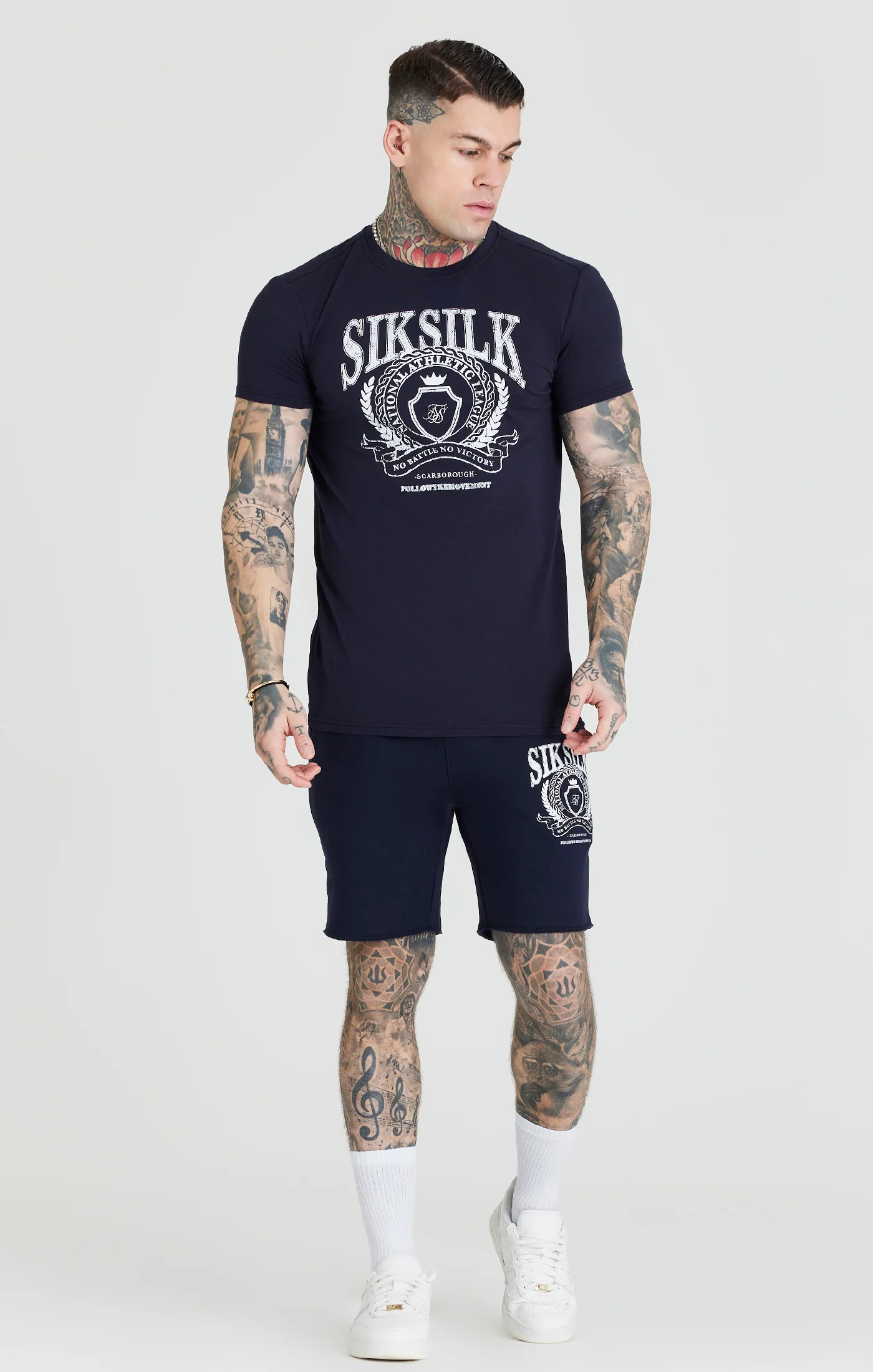 Navy Varsity Muscle Fit T-Shirt - Image 2