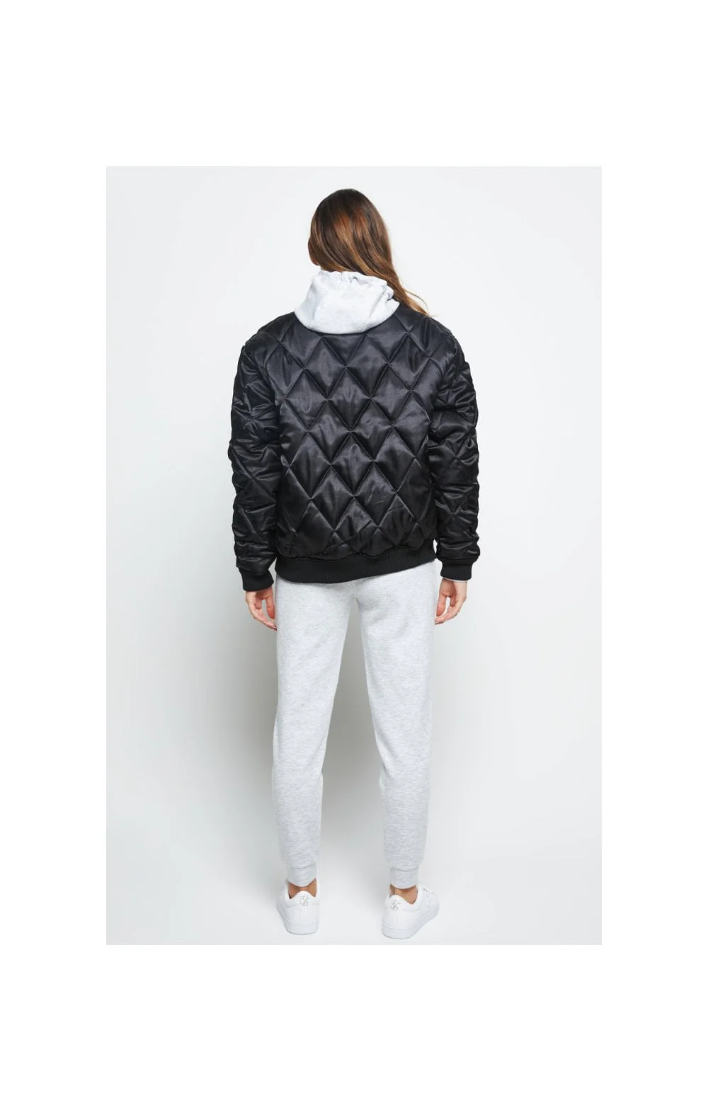 SikSilk Satin Bomber Jacket - Black - Image 6