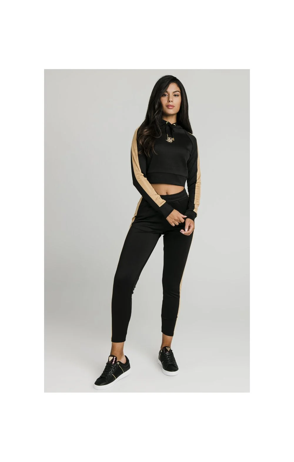 SikSilk Satin Panel Track Pants - Black - Image 6