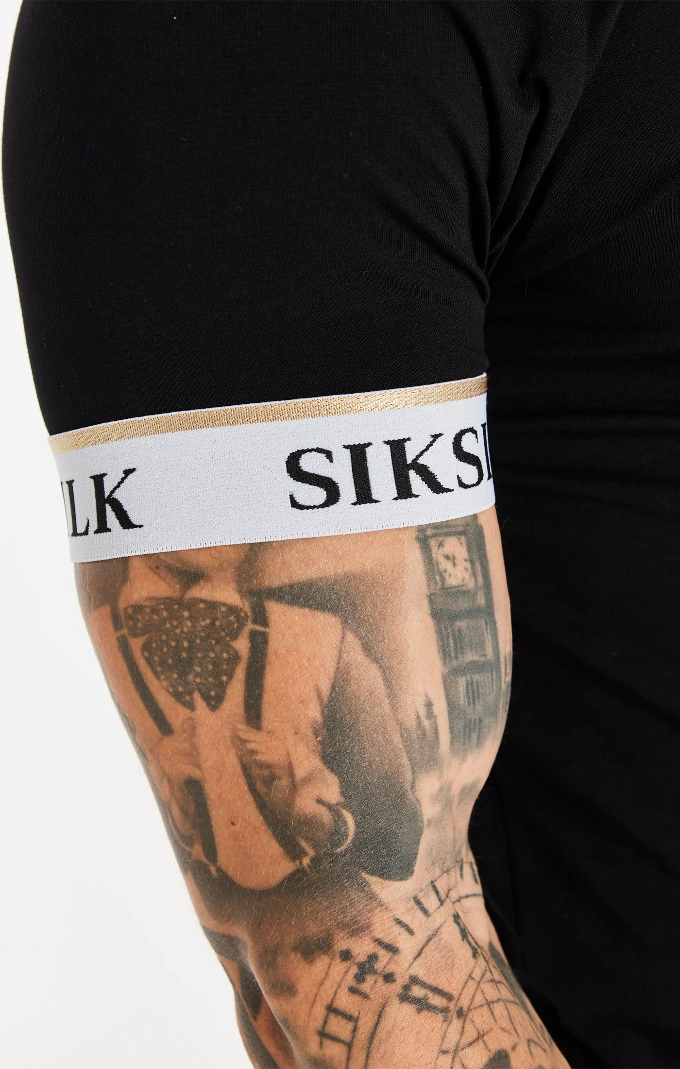 Black Elastic Cuff Raglan T-Shirt - Image 2