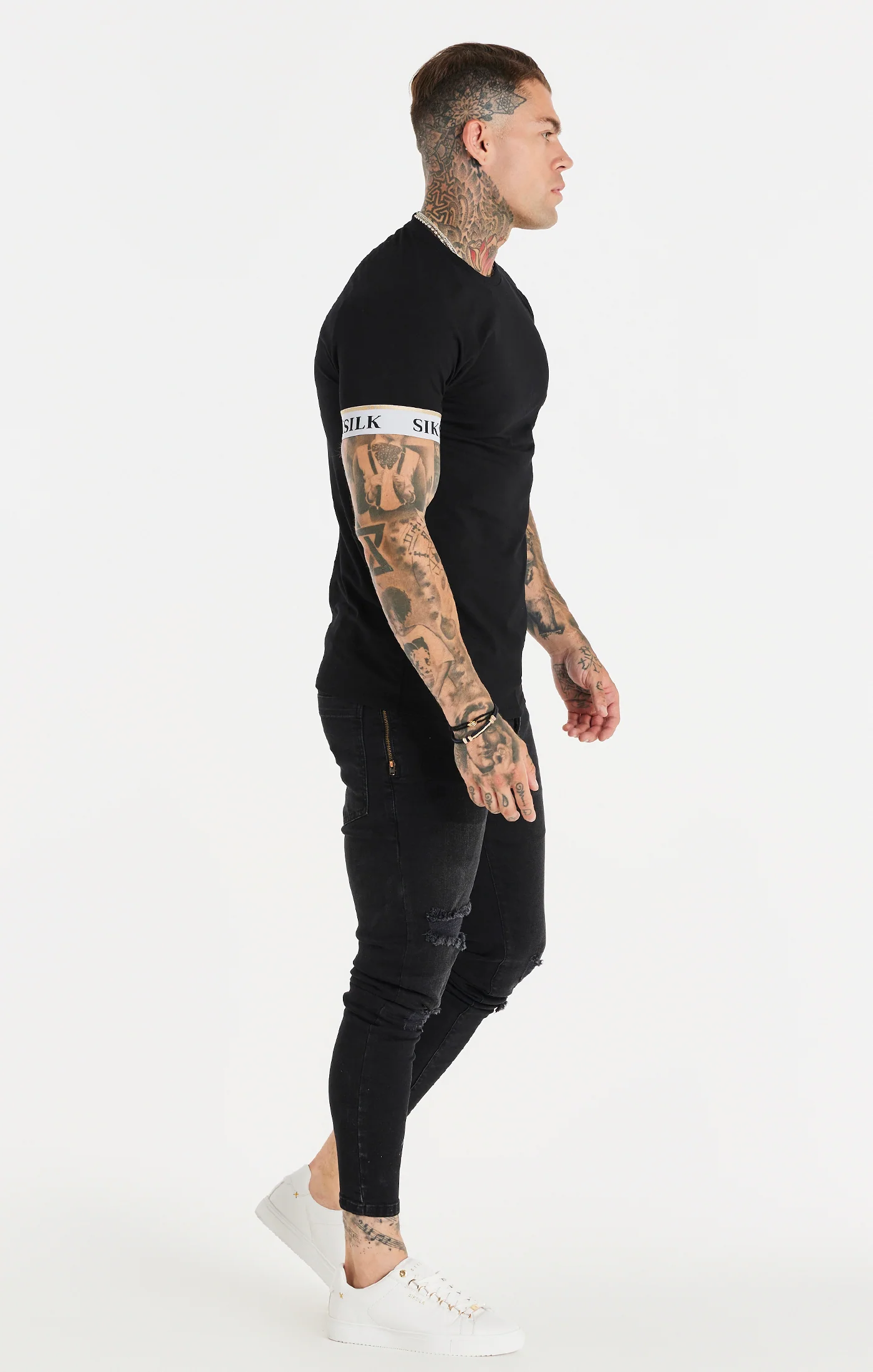 Black Elastic Cuff Raglan T-Shirt - Image 4