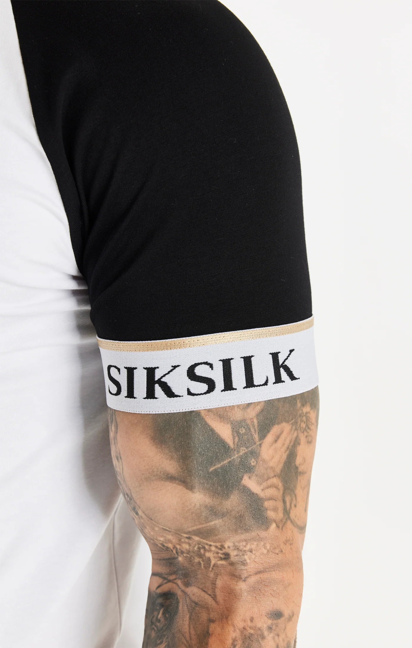 White Elastic Cuff Raglan T-Shirt - Image 2