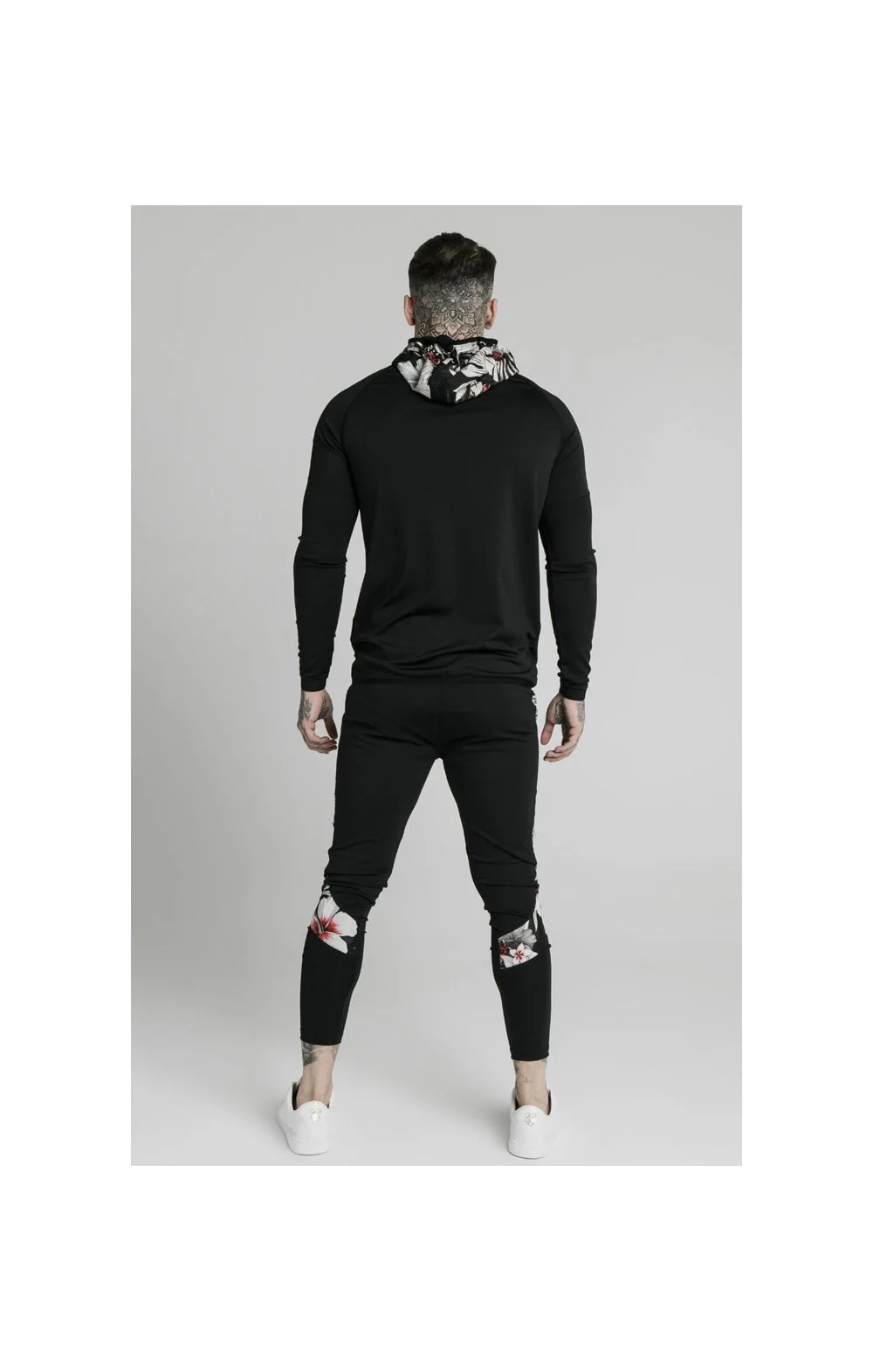 SikSilk Scope Floral Panel Track Pants - Black - Image 8