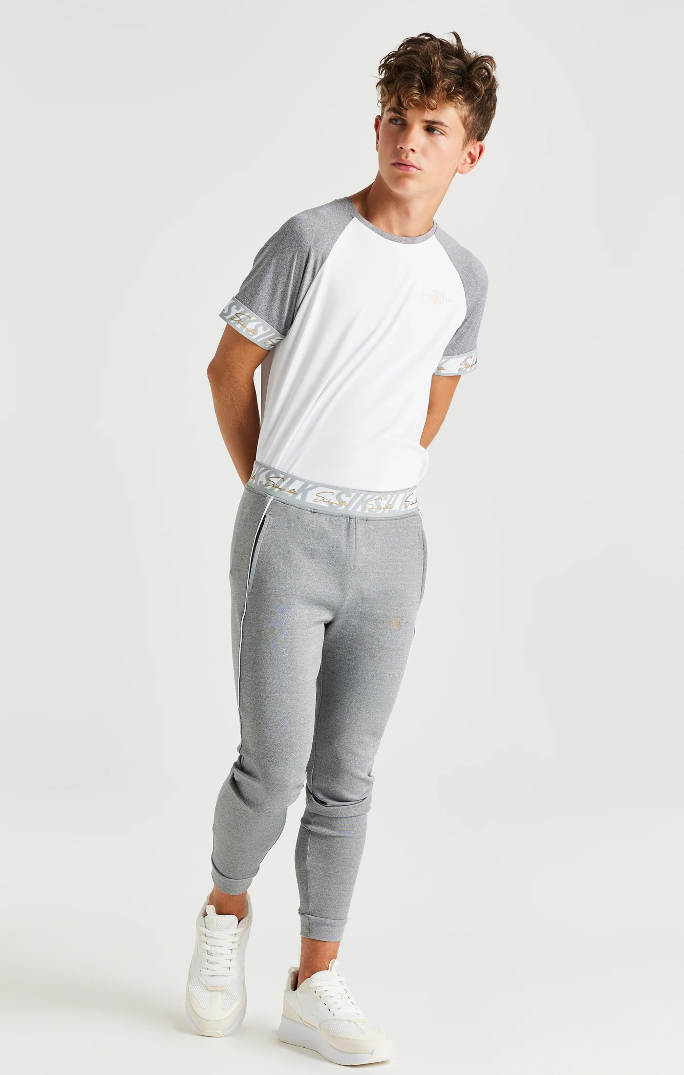 SikSilk Scope Signature Tape Pants - Grey Marl - Image 3