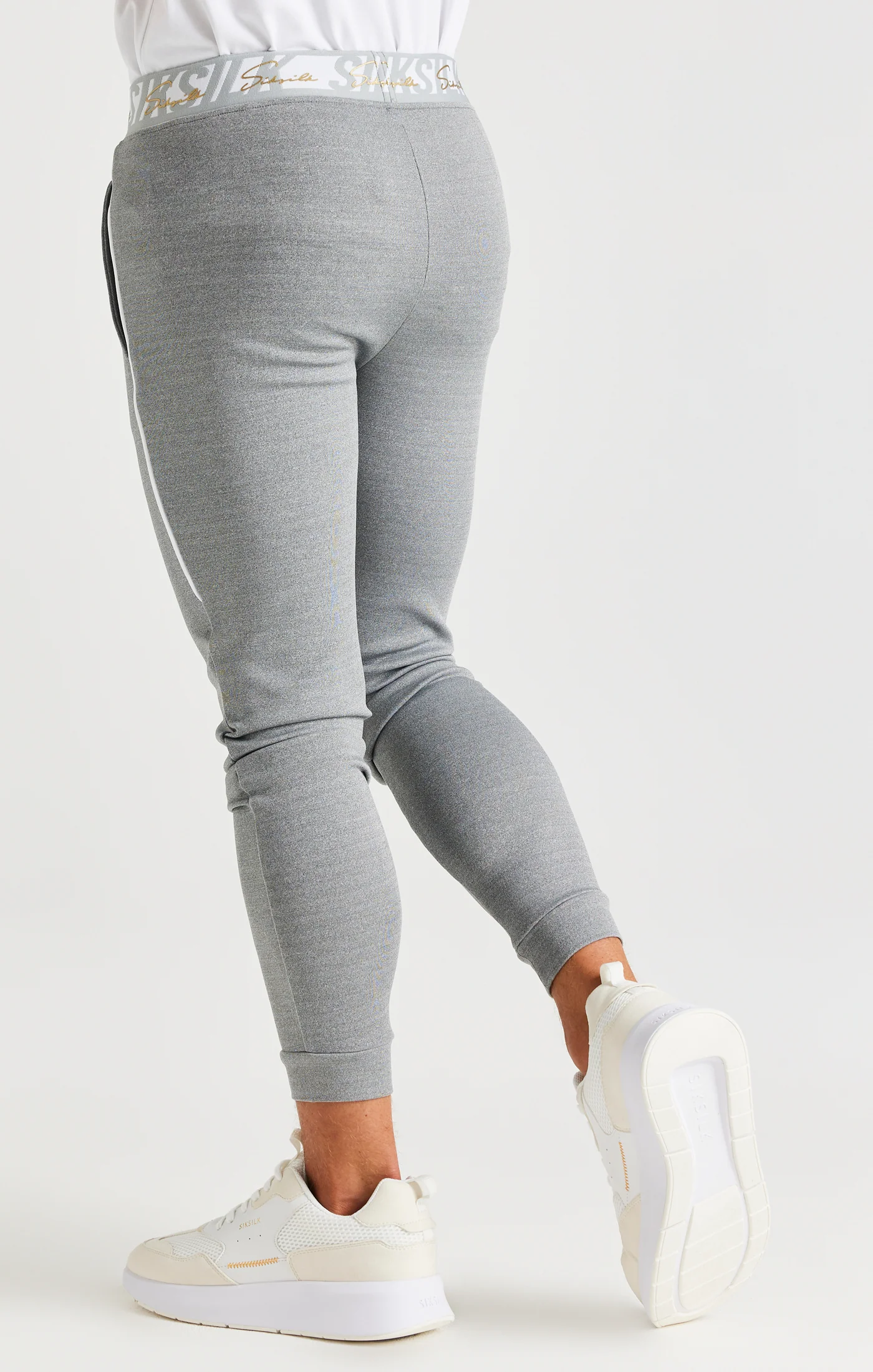 SikSilk Scope Signature Tape Pants - Grey Marl - Image 4