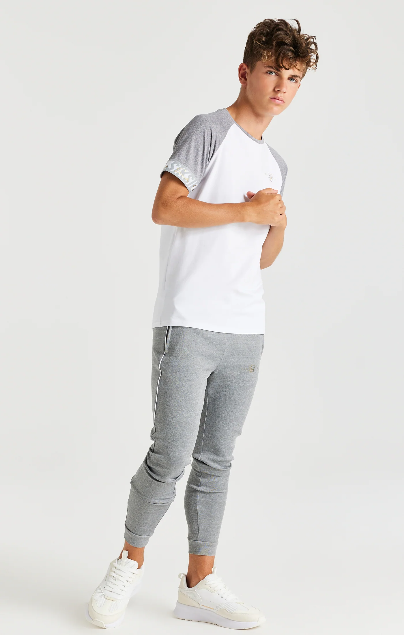 SikSilk Scope Signature Tape Tech Tee - White & Grey Marl - Image 4