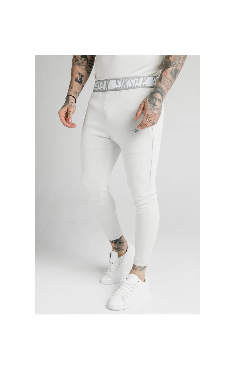 SikSilk Scope Tape Track Pant - Ice Grey